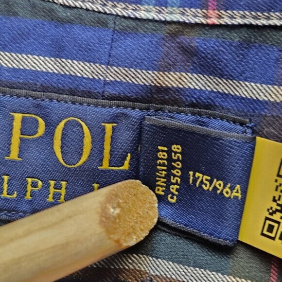 Polo Ralph Lauren Dress Shirt Classic Fit Plaid Checkered Oxford Mens Size M - Picture 8 of 10